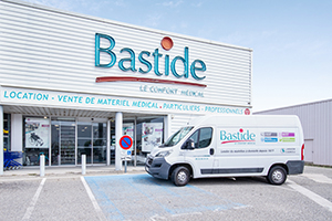 façade Bastide le confort médical Orange enseigne vitrine camion bastide livraison
